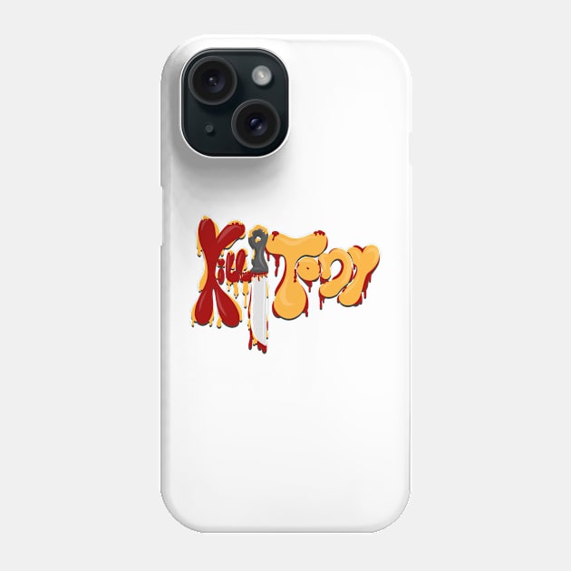 Kill Tony Bubble Logo With a Knife in Red & Yellow Theme (Black) Phone Case by Ina