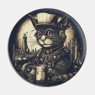 Steampunk car art Pin