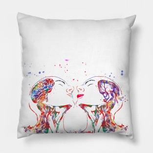 Love art, brain and heart Pillow