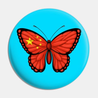 Chinese Flag Butterfly Pin