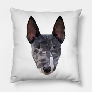 Low Poly Dog Bullterrier Pet Great Britain Art Pillow