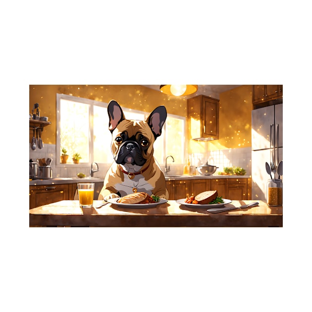 French Bulldog having his meal by Aeons