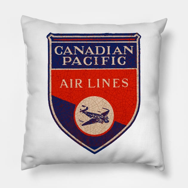 Canadian Pacific Airlines 3 Pillow by Midcenturydave