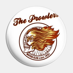 Skull in flames Biker club Emblem Pin