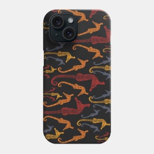 Polynesian Australian Aboriginal coloring Patterned Seahorses Phone Case