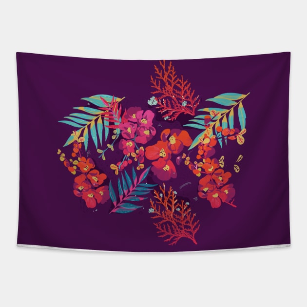 flower party Tapestry by roman_v61