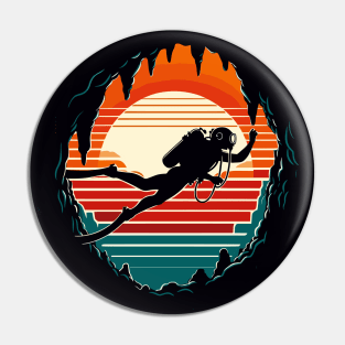 Retro Cave Diving Explore Pin