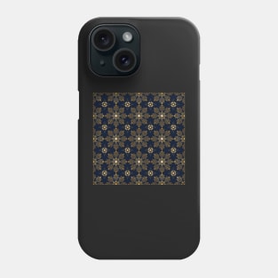 Gold Snowflake Decoration on Navy Phone Case