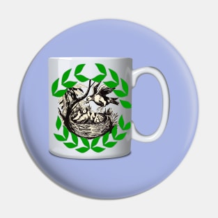 bird's nest in the mug Pin