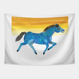 eric carle - Blue Horse Childrens Tapestry