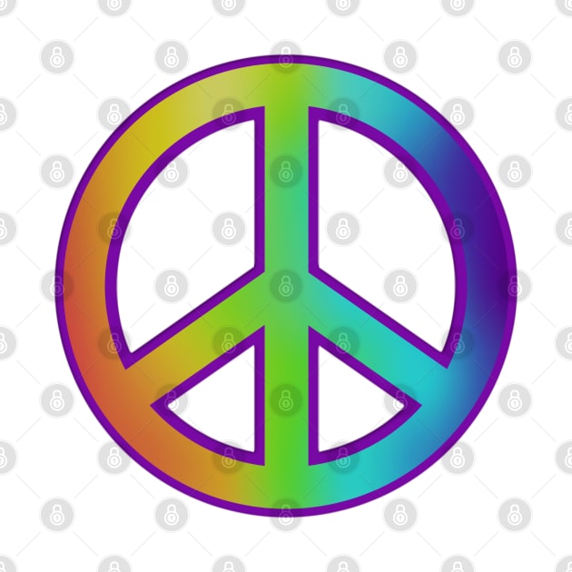 60's Peace Sign, Tie Dye, Colorful, Trippy Design for the Hippie by DesignsbyZazz