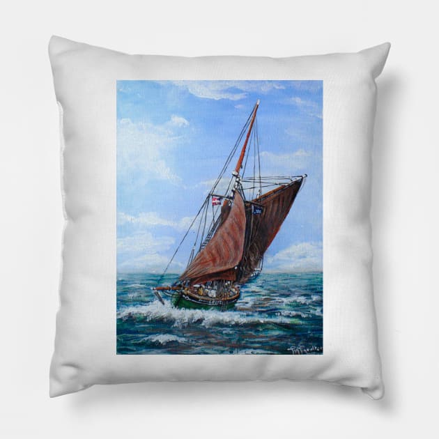 BOY LESLIE BUILT IN GALMPTON DEVON UK Pillow by MackenzieTar