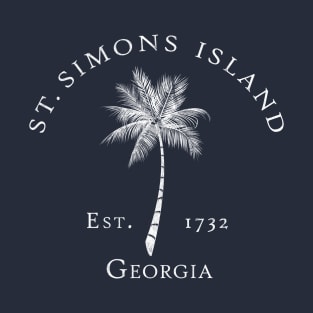 St Simons Island Georgia Vintage Palm Old Style T-Shirt