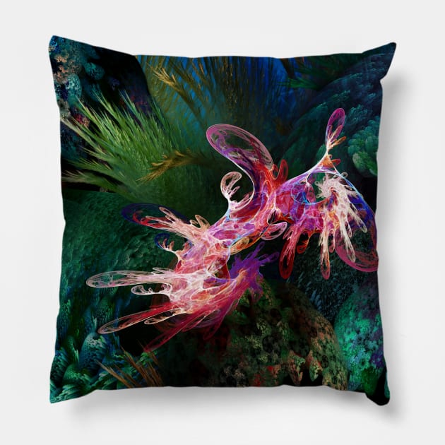 The Fractal Underwater Pillow by ArtlyStudio