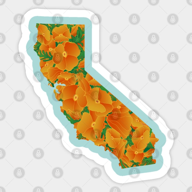 California Super Bloom Sticker Poppy Wildflower Stickers Boho