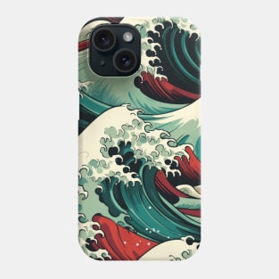 Ephemeral Crests: Hokusai Waves Reimagined Phone Case