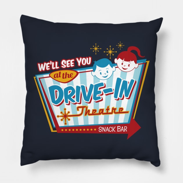 See You at the Drive-In Pillow by DesignWise