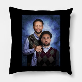 Vintage Stephen Curry Klay Thompson Basketball Retro Pillow