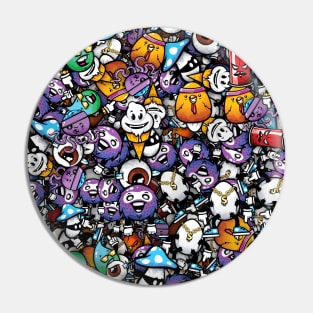 Colorful Funny Graffity Characters Pattern Pin