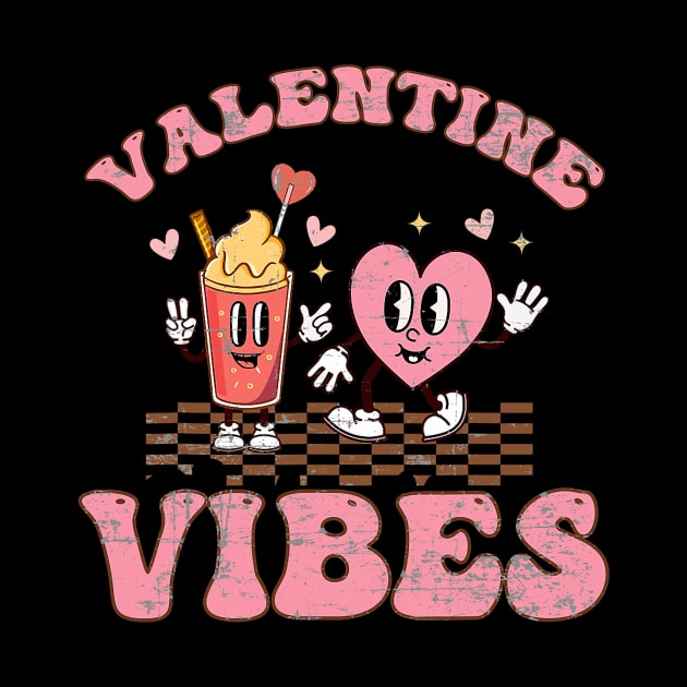 Groovy Checkered Valentine Vibes Valentines Day Girls Womens by Neldy