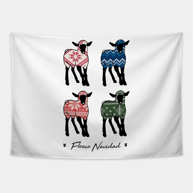 Fleece Navidad Felz Navidad Tapestry by CloudWalkerDesigns