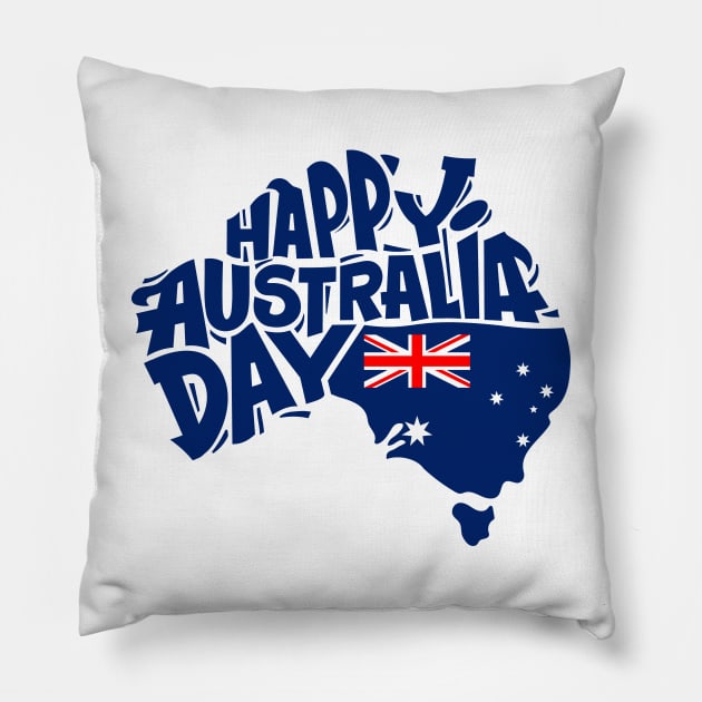 happy Australia day Pillow by Mako Design 