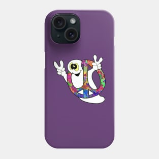 Peace ghost inside a multi-colored peace sign Phone Case