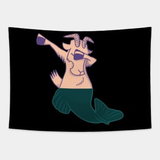 Capricorn mermaid funny dabbing Tapestry