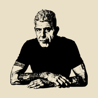 Anthony Bourdain Black Stencil T-Shirt