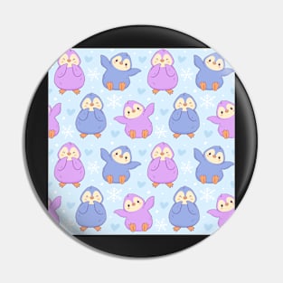 Pink and Purple Penguins Pin