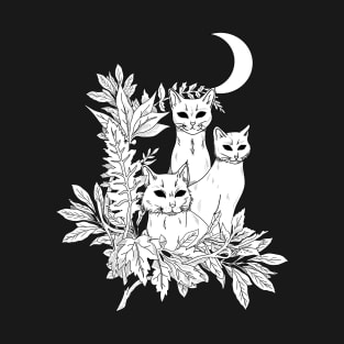 Bewitched Cats - b&w version T-Shirt