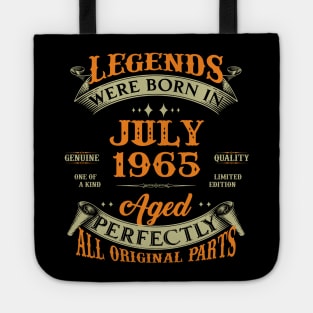 58th Birthday Gift Legends Born In July 1965 58 Years Old Tote