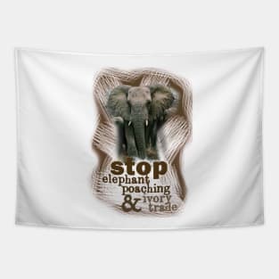 Stop Elephant Poaching & Ivory Trade Tapestry