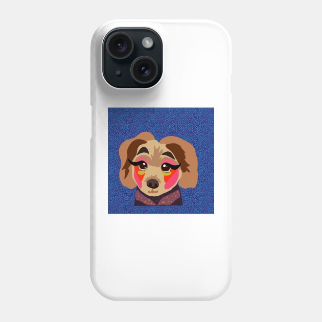 Drag queen dog Phone Case by andybirkey