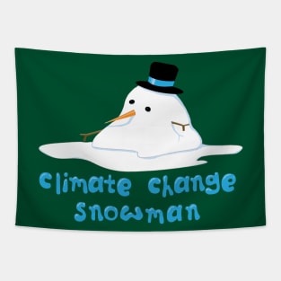 Climate Change Snowman Tapestry