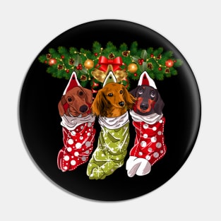 Dachshunds Socks Christmas Gifts Dogs Lovers Pin