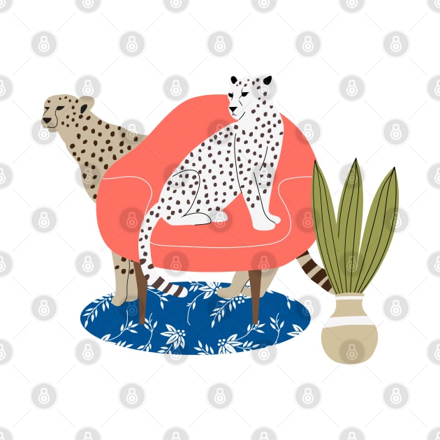 Leopards and armchair by grafart