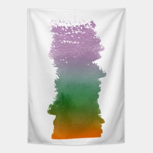 Green, Orange & Purple Bold and Runny Brush Stroke Tapestry