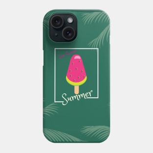 Watermelon Ice Cream Tropical Palm leaves Hello Summer Phone Case