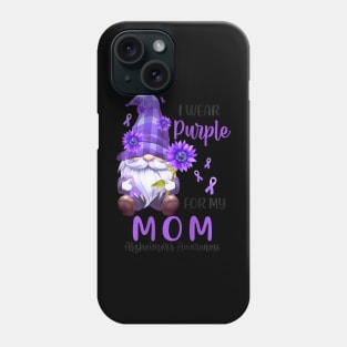 I Wear Purple For My Mom Gnome Alzheimer's Awareness Phone Case