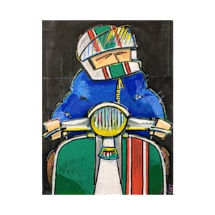 Retro Scooter, Classic Scooter, Scooterist, Scootering, Scooter Rider, Mod Art T-Shirt