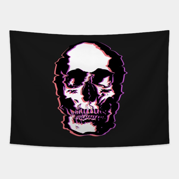 Glitchy skull Tapestry by Popstarbowser