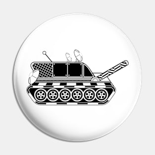 Black and White Patterned Cartoon Tank (Variant 2) Pin