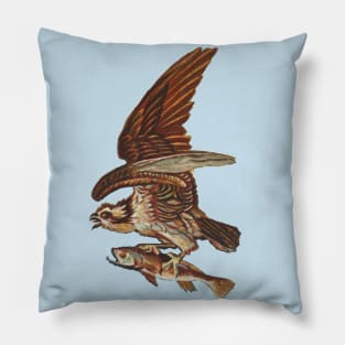 Ospreay eagle catching a fish Pillow