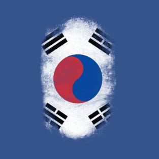 Korea Flag Souvenir - Distressed Korean Design T-Shirt