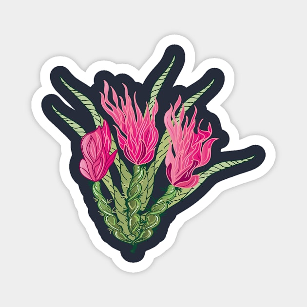 Cactus flowers Magnet by IngaDesign