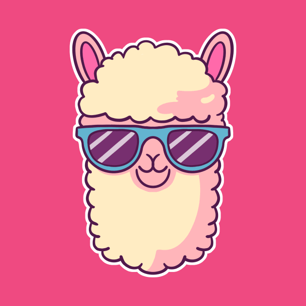 Kawaii Llama Wearing Sunglasses. No Drama Llama by bolincradleyart