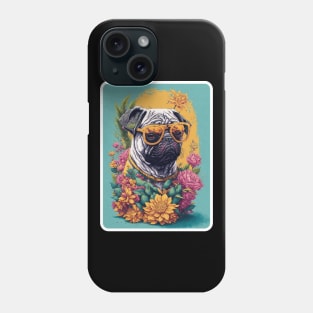 Pug in flowers Phone Case