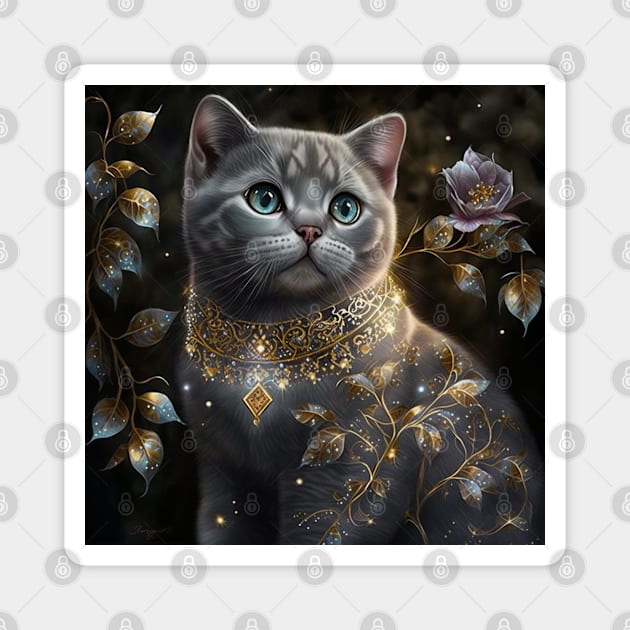 Glowing British Shorthair Kitten Magnet by Enchanted Reverie