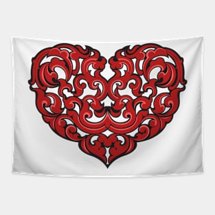 Fancy Red Heart Tapestry